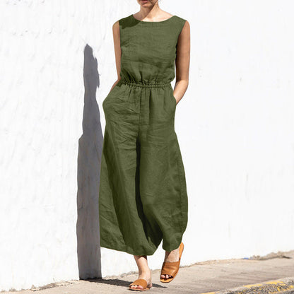 Angela - Lockerer ärmelloser Damenjumpsuit