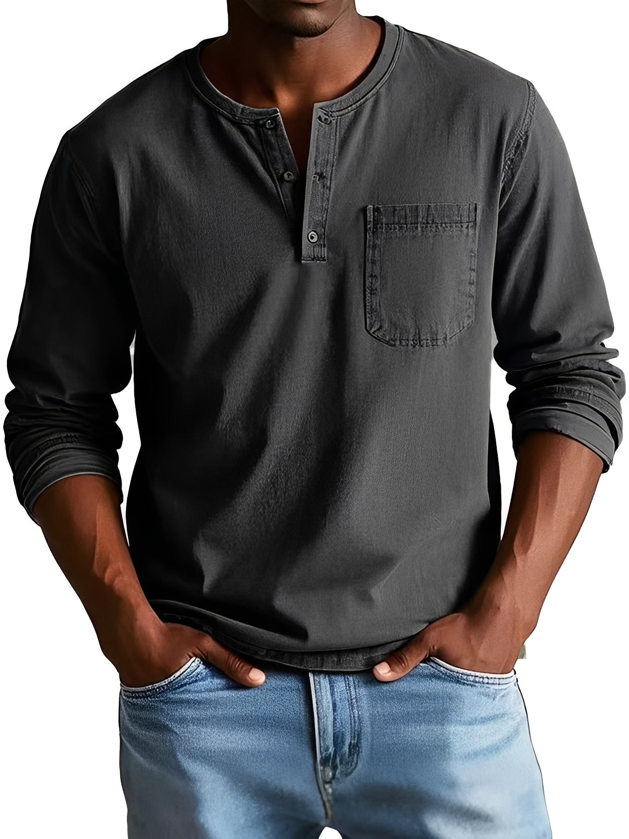 Steve - Lockeres Herren-Langarmhemd