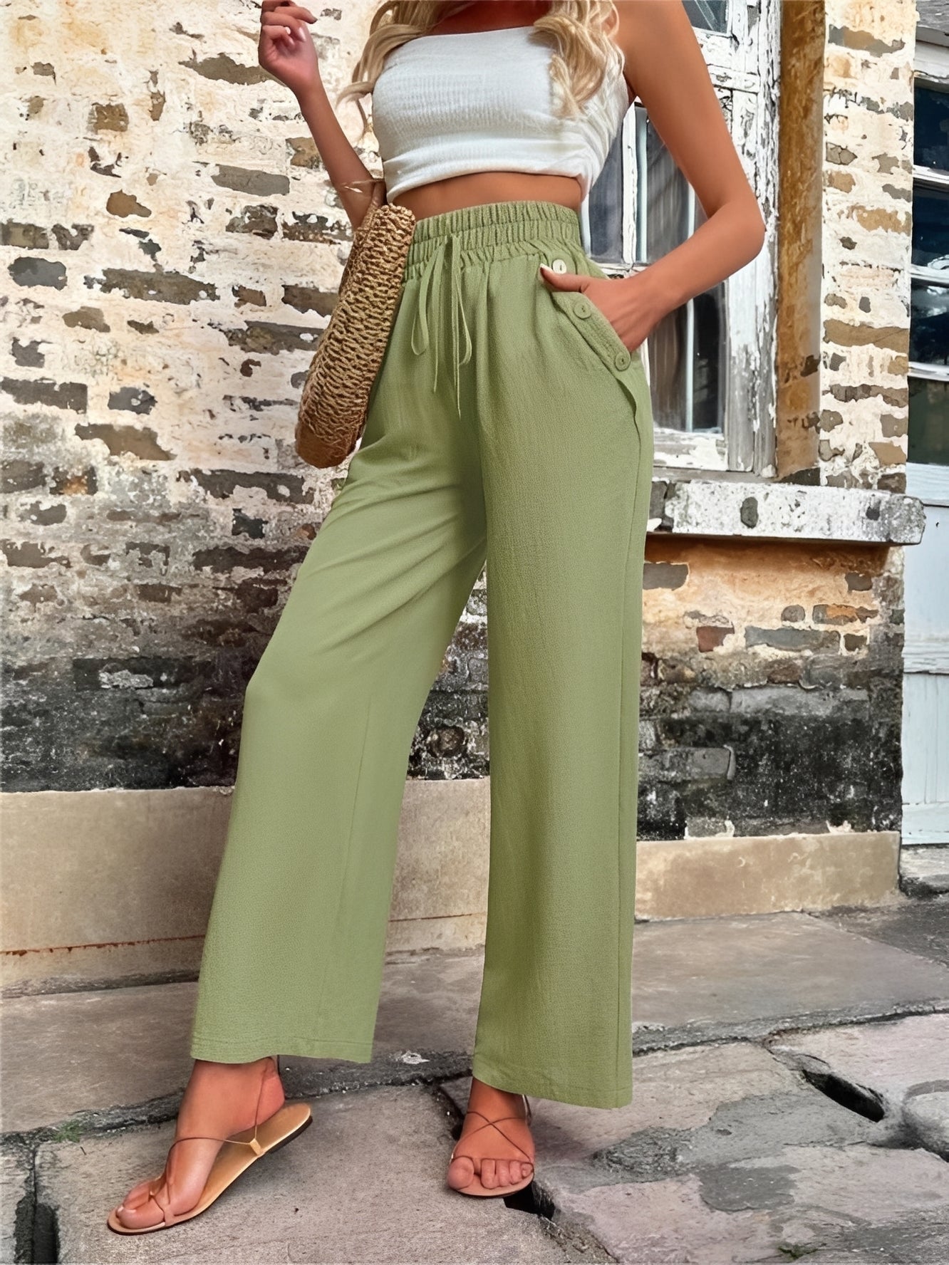 Allie - Modische, locker geschnittene Damenhose mit hohem Bund