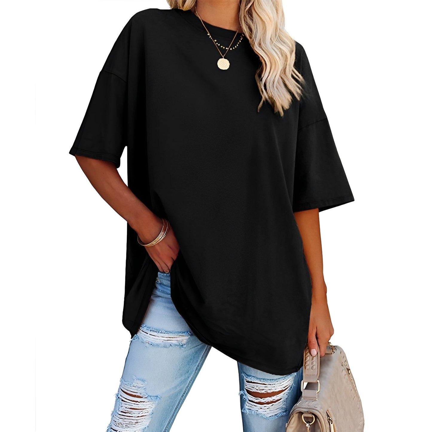 Alice - Locker geschnittenes T-Shirt mit breiten Schultern