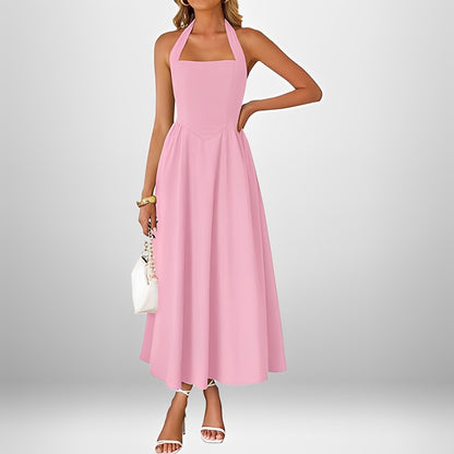 Joanna - Elegantes Neckholder-Midikleid