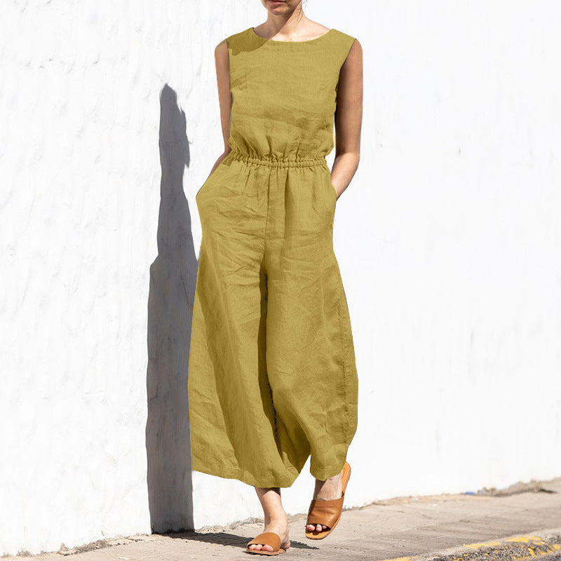 Angela - Lockerer ärmelloser Damenjumpsuit