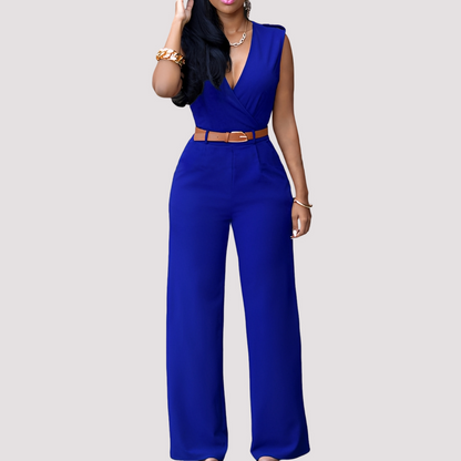 Esther - Damen Jumpsuit mit Gürtel, elegant
