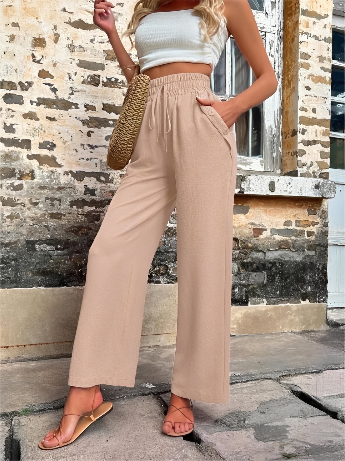 Allie - Modische, locker geschnittene Damenhose mit hohem Bund