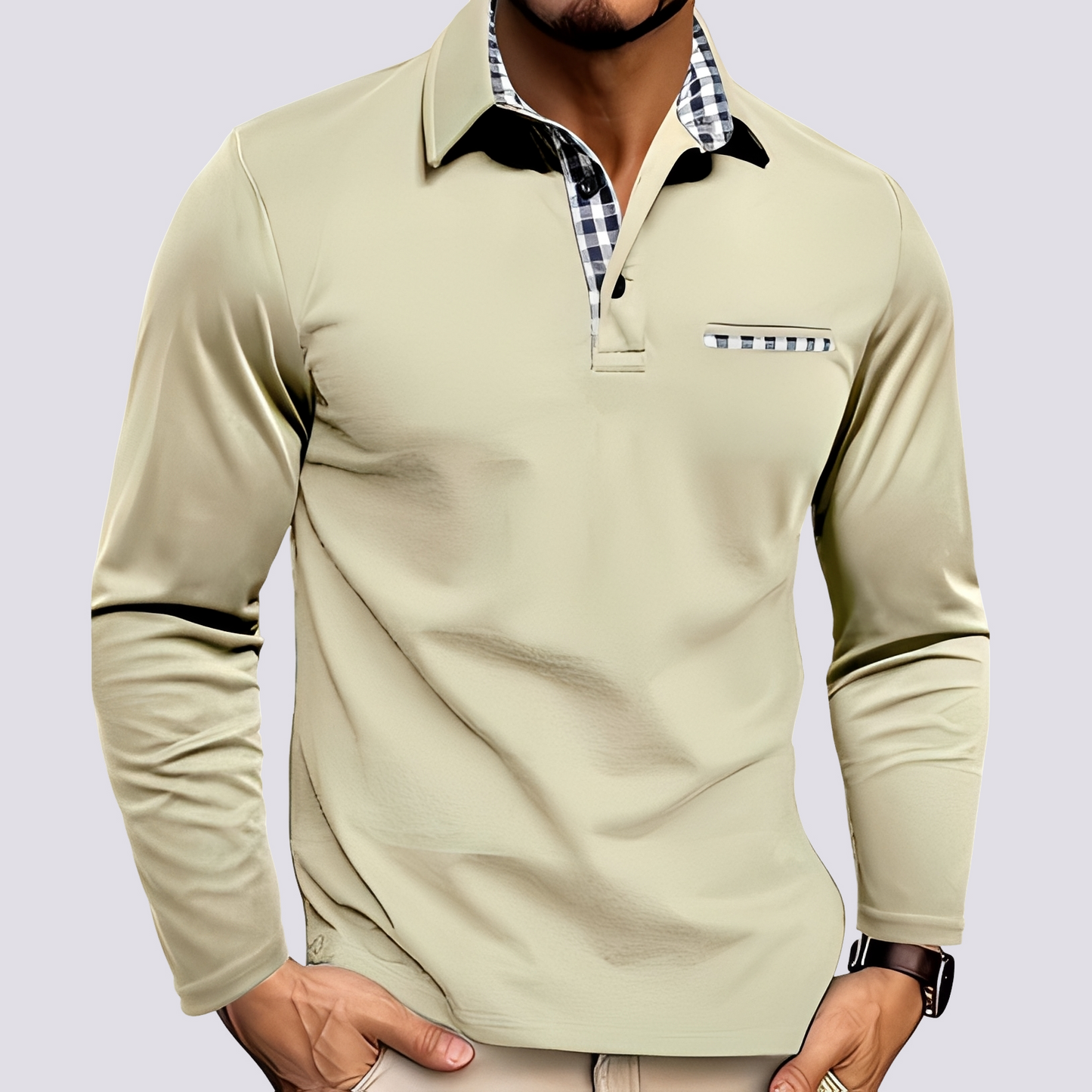 Mark – Herren-Polohemd – Langarm-Casual-Shirts