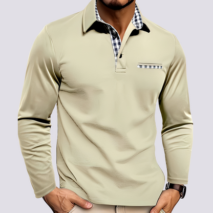 Mark – Herren-Polohemd – Langarm-Casual-Shirts