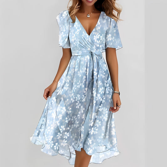 Emelia - Blumiges Chiffonkleid