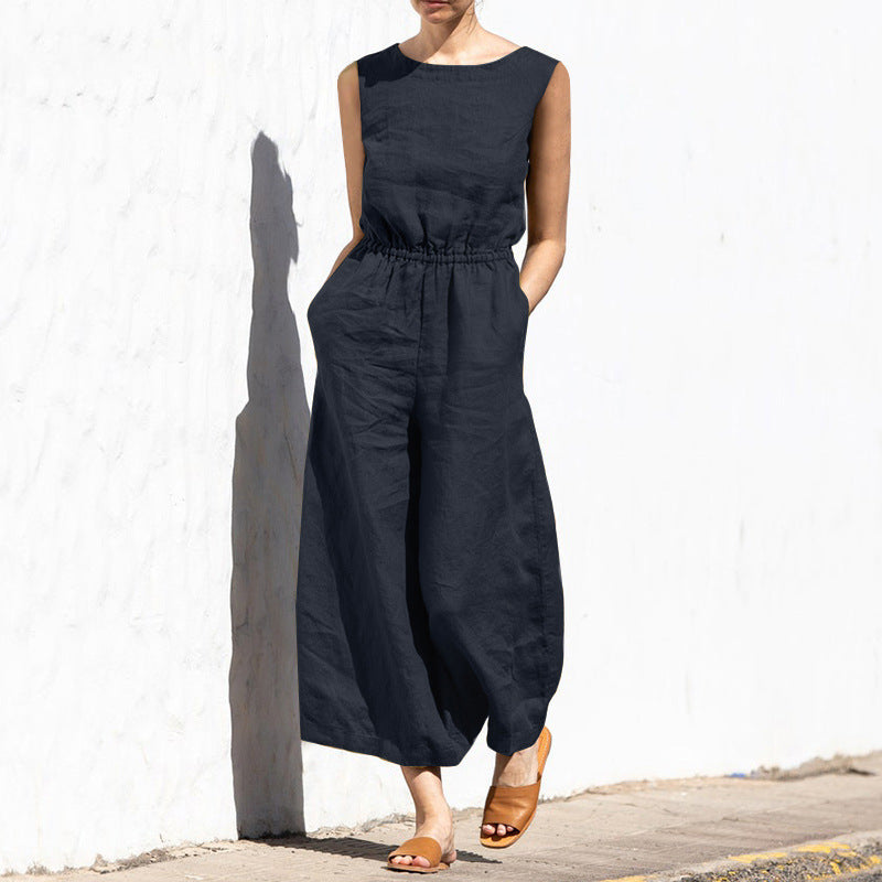 Angela - Lockerer ärmelloser Damenjumpsuit