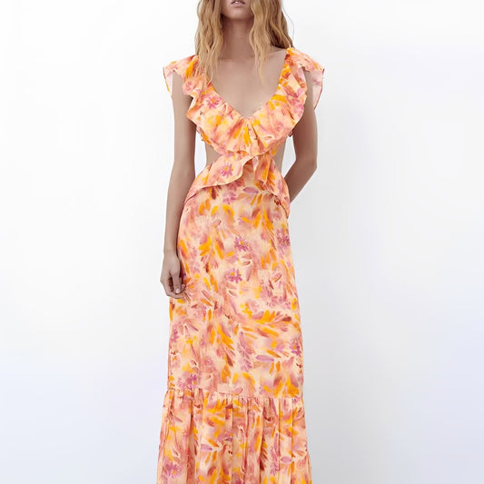 Hazel - Damenkleid mit stilvollen Mustern und Rüschen