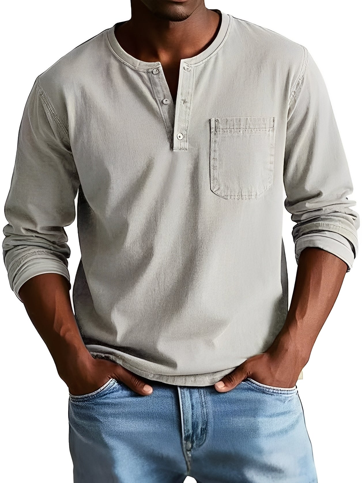 Steve - Lockeres Herren-Langarmhemd
