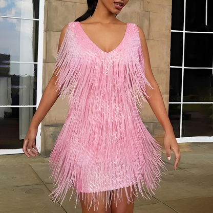 Kathlen - Elegantes Damen-Wickelkleid mit V-Ausschnitt