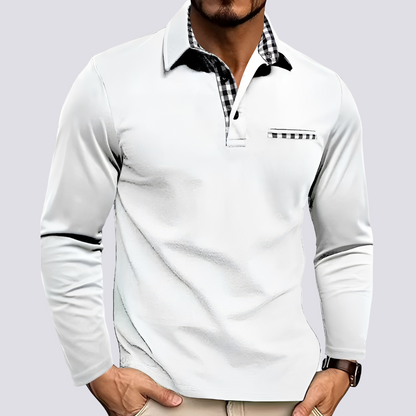 Mark – Herren-Polohemd – Langarm-Casual-Shirts