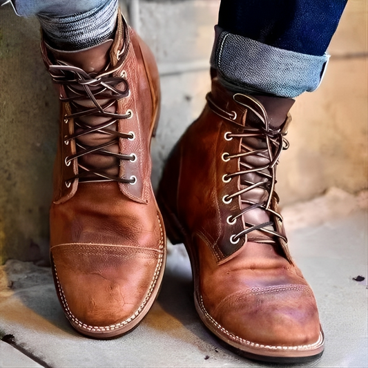 Hanzo - Klassische Herren-Boots mit Schnürung