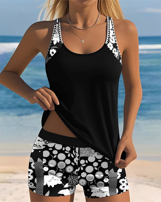 Annie - Elegantes Tankini-Badeanzug-Set mit Muster für Damen
