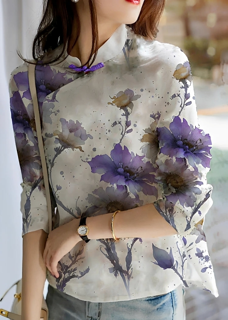 Margaret - Stilvolle Damenbluse mit floraler Musterung