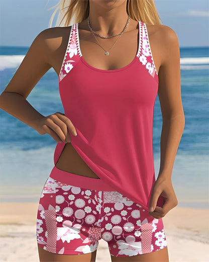 Annie - Elegantes Tankini-Badeanzug-Set mit Muster für Damen