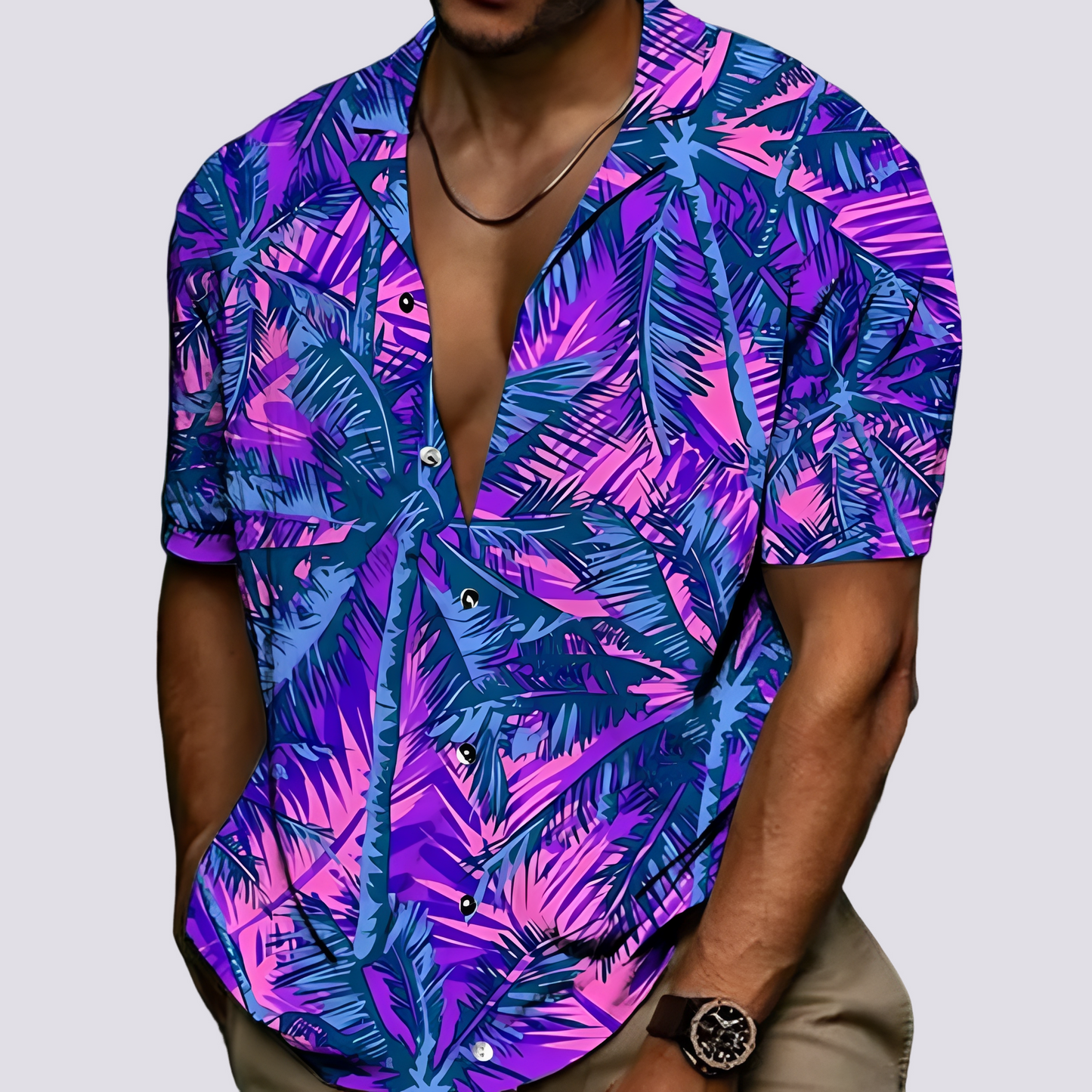Philip - Stilvolles Herrenhemd mit Hawaii-Muster