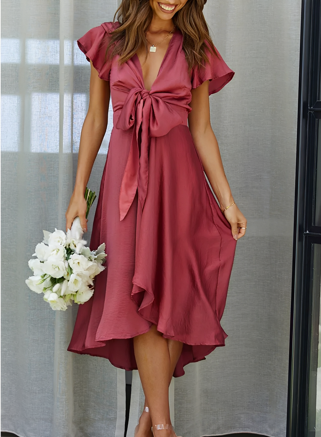 Ellia - Elegantes, asymmetrisches Damenkleid