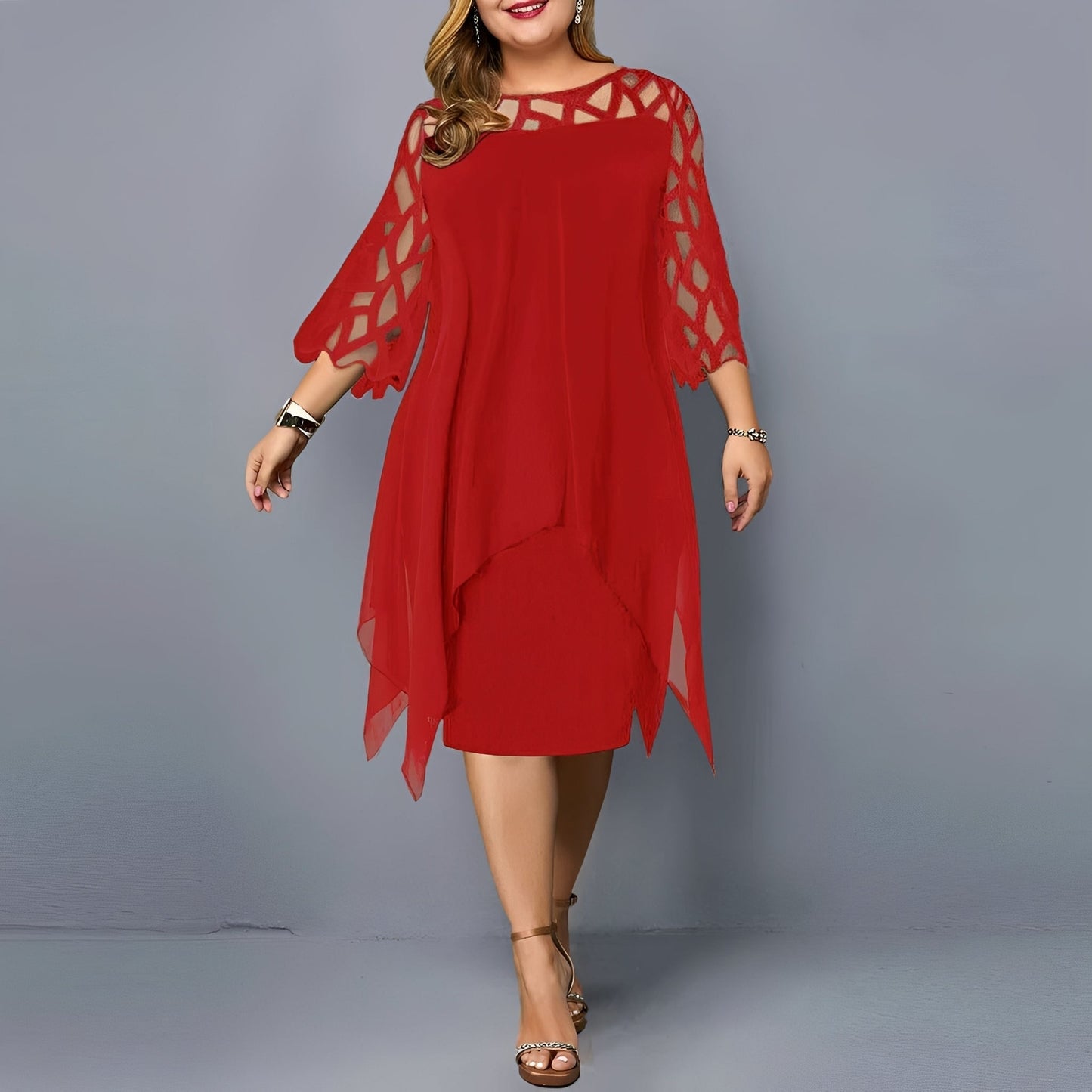 Eleanor - Stilvolles Chiffon-Midikleid