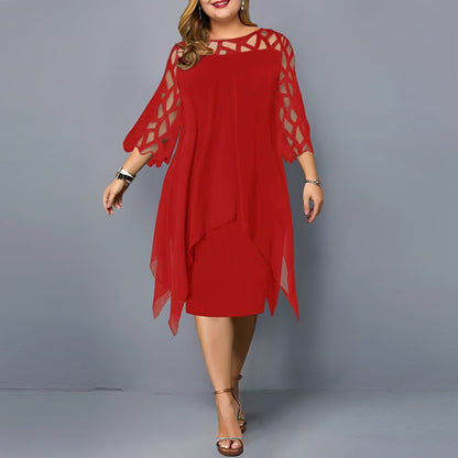 Eleanor - Stilvolles Chiffon-Midikleid