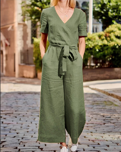 Gabriella - Damen Jumpsuit mit Gürtel, leger