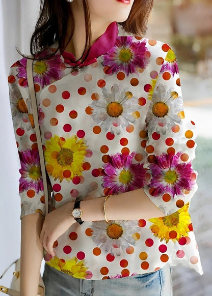 Margaret - Stilvolle Damenbluse mit floraler Musterung