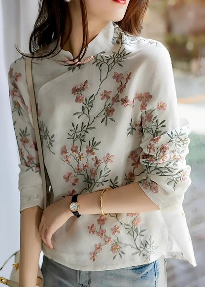 Margaret - Stilvolle Damenbluse mit floraler Musterung