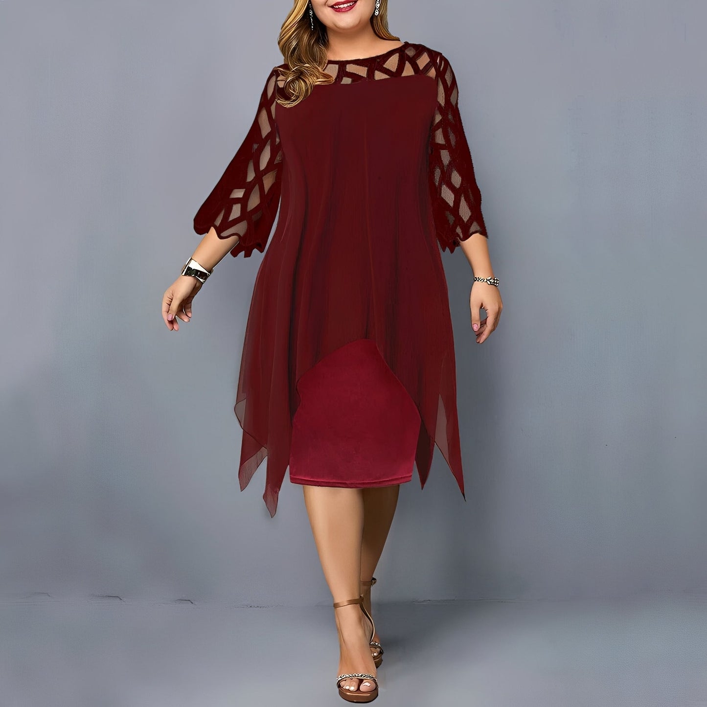 Eleanor - Stilvolles Chiffon-Midikleid